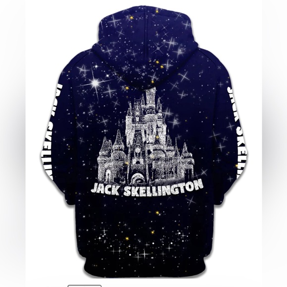 Jack Skelton Zip Up Hoodie. Size L. Polyester/Cotton. Black/Purple . NWT - Picture 2 of 12